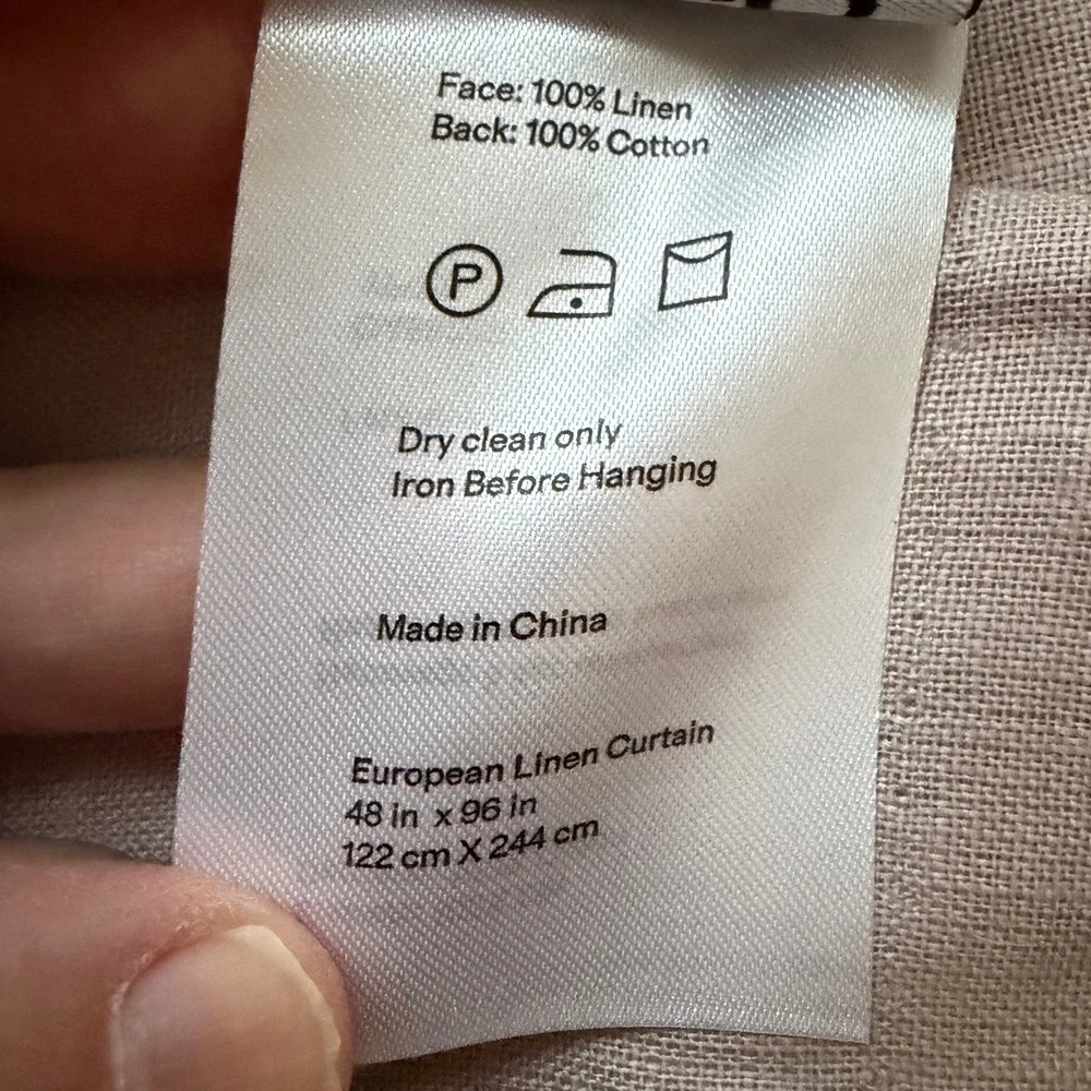Quince European Linen Curtain Panel Size 48x96 Flax Light Filtering Quiet Luxury